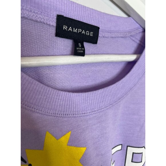 Rampage Sweatshirt Womens Small Graphic Top Purple Fall Casual Shirt Shopping - Picture 8 of 12